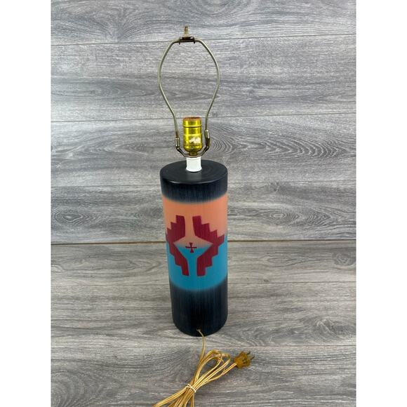 Vintage MCM Martz Marshall Studios Ceramic Pottery Tall Cylinder Lamp - Picture 4 of 5